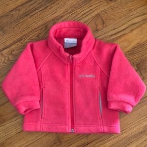 Columbia Pink Full Zip Fleece- 12 months